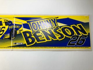 Johnny Benson 26 Cheerios Nascar Racing Car Sticker 11.  6”X3” Read 3