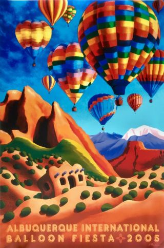 Aibf 2005 Albuquerque Balloon Fiesta Serigraph By M Baum Signed 76/1250 Perfect
