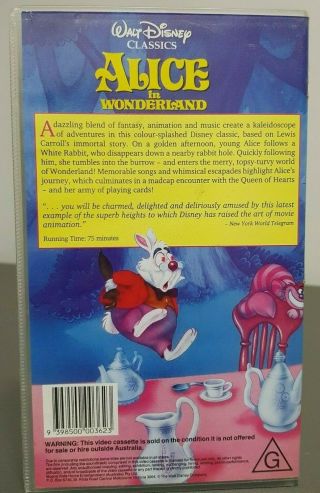 Alice in Wonderland | VHS | Disney | Classic | Vintage Movie | Video Cassette 2