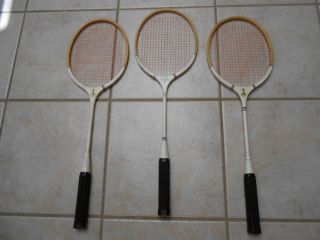 Set Three Vintage Wright & Ditson Wooden Criterion Badminton Racquets Htf Tennis