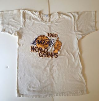 Vintage 1985 Los Angeles Lakers World Champions Nba Shirt Magic Johnson