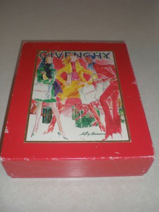 Vintage Givenchy Empty Gift Box Art By Leroy Neiman 11.  25 " X 9 " X 2.  75 "