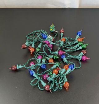 Vtg Multi - Color Teardrop Christmas Tree String Lights Ul Listed Decor Santa 2