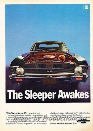1969 Chevrolet Nova Ss Advertisement Print Art Car Ad J731