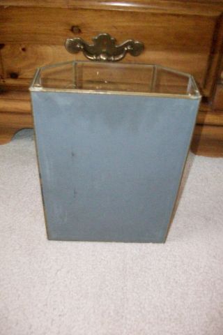 Vintage Brass and Glass wall Display Case 2