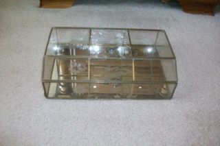 Vintage Brass and Glass wall Display Case 3