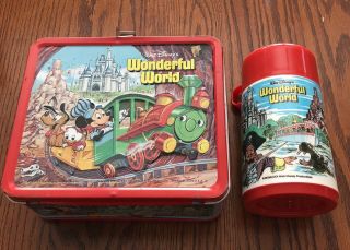 Vintage Wonderful World Of Disney Metal Lunchbox / Aladdin Industries With