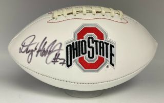Dwayne Haskins Signed Full Size Ohio State Logo Football Beckett Bas