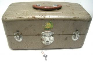 Vintage Union Steel Chest Corp Leroy Ny Tackle Tool Box 1950 