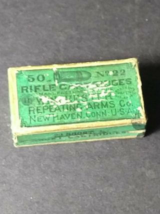 Antique Winchester Repeating Arms Co.  No.  22 Short Rifle Cartridges Empty Box