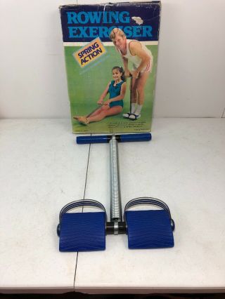 Vintage Spring Action Rower Exerciser Row Pull Up Made In Taiwan