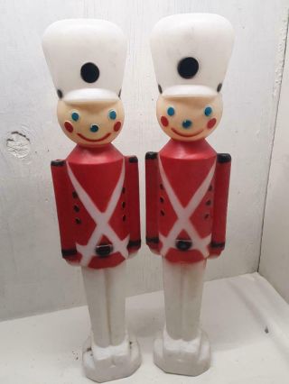 Vintage 31 " Carolina Enterprises Blow Mold Christmas Toy Soldiers