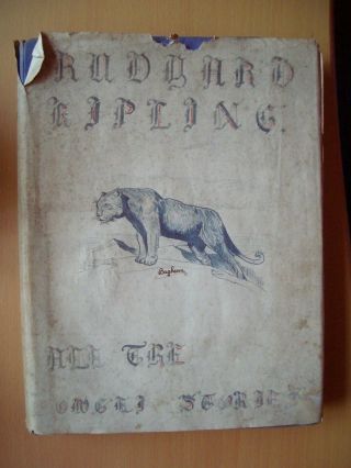 1940s All The Mowgli Stories By Rudyard Kipling With Hand - Drawn Dust Jacket