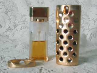 Guerlain Vol De Nuit Parfum Spray 8 Ml 1/4 Fl Oz Vintage Gold Travel Case