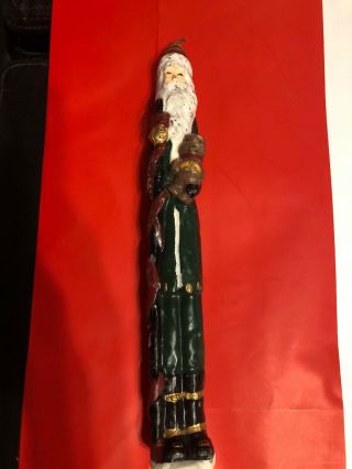 Vintage Single Santa Claus Christmas Taper Candles Tall 12 Inch Candle Holiday