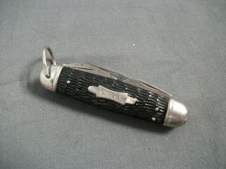 Vintage Pocket Knife - Kamp King - Imperial Providence Ri - Black Handle - 8 58