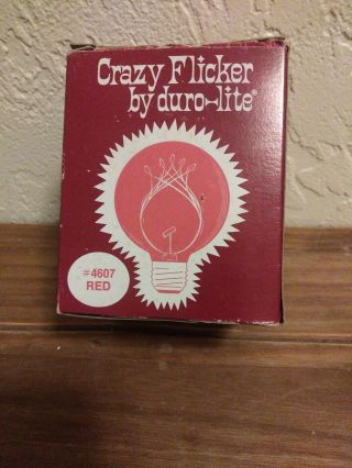 Vintage Dura Lite Crazy Flicker 4607 (red) Bulb W/box