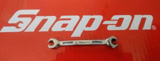 Vintage Snap On Tools 1/4 " X 5/16 " Double Flare Nut 6 Pt Wrench Rxh810s