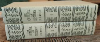 H.  G.  Wells " The Outline Of History " 2 Volume Hardcover Book Set 1961