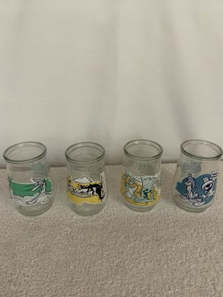 Welch’s Looney Tunes Special Edition Vintage Jelly Glasses Set Of 4 1995