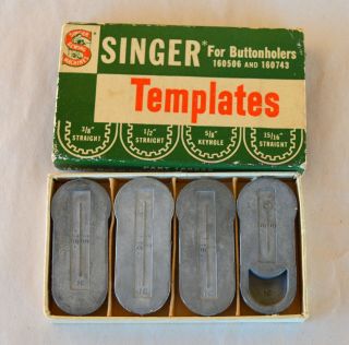 Vtg Singer Templates Buttonholers 160506 & 160743 Part 160668