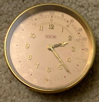 Vintage Copper Faced Ncr 15 Jewel Swiss Clock