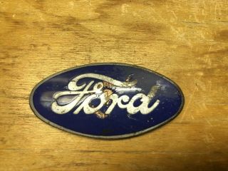 Ford Radiator Shell Emblem Vintage Enamel Oval