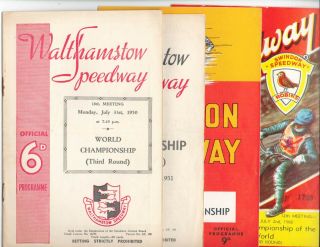 Skid Marks.  Four Vintage Wcqr Speedway Programmes