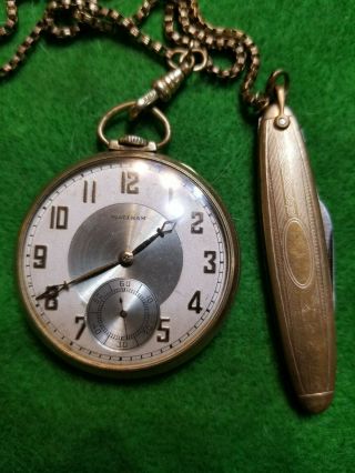 Waltham 9 Jewel 12s 10k Rolled Gold Pocket Watch Model 209 Mid 1930 