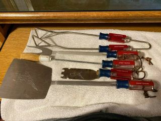 Craftsman Vintage Barbecue Tools: Tongs,  Spatula,  Brush,  Fork,  & Grill Cleaner