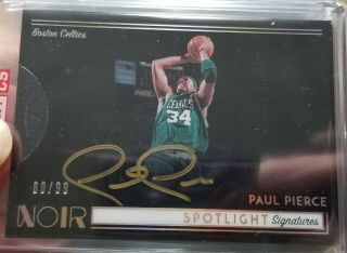 2018 - 19 Panini Noir Paul Pierce Spotlight Gold Auto Celtics /99
