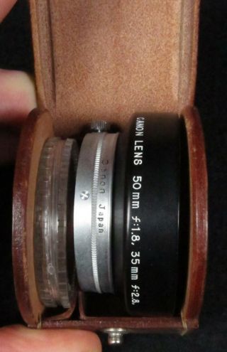 Vintage Canon 42mm LENS HOOD SHADE for 50mm f/1.  8; 35mm f/2.  8 LTM Clamp - on RF 2