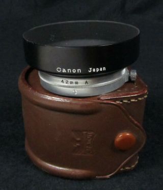 Vintage Canon 42mm LENS HOOD SHADE for 50mm f/1.  8; 35mm f/2.  8 LTM Clamp - on RF 3