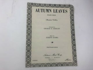 Vintage Sheet Music Autumn Leaves Piano Solo Arranged By George H.  Greeley 1947