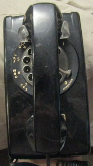 Vintage Bell System Telephone Wall Mount Rotary Phone Black 554 Bmp / R85 - 4