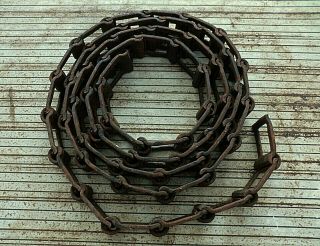 Vintage Steel Square Link Chain 5ft.  Farm Gear Industrial Steampunk Art 3
