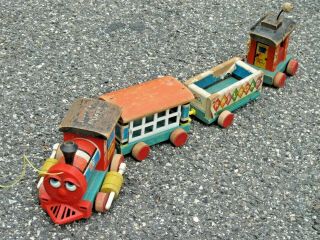 Vintage 1963 Fisher Price Huffy Puffy Train Pull Toy 999