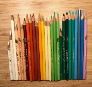 Rare Vintage Prismacolor Eagle Berol Loose Pencil Set Of 27