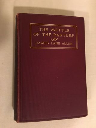 Vintage The Mettle Of The Pasture By James Lane Allen Old Kentucky Hb 1903