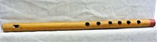 Carved Wood Whistle Recorder Vintage Musical Instrument Red Tip
