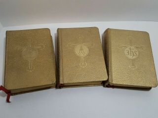 The Library Of Catholic Devotion Three Book Set 1950s Vintage Religious Books