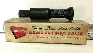Vintage P.  S.  Olt E - 1 Crow Call & Papers Game And Bird Call