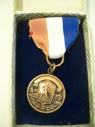 Vintage 1953 Western York High School Track 440 Yard Run Copper Medal Ribbon