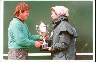 Vintage Photograph Of Former Football Player Kenny Dalglish Receive Trophy From