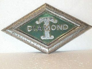 Vintage Diamond - T Semi Truck Hood Ornament Grill Emblem Sign Badge 1940 