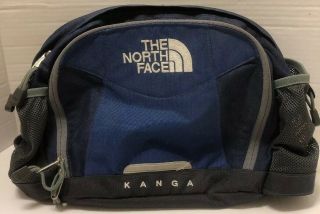 Vintage The North Face 2 Bottle Fanny Pack Hiking Waist Bag Large Navy Kanga