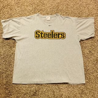 Vintage Nike Pittsburgh Steelers T Shirt Size Xl Grey Men