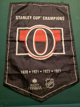 Ottawa Senators Stanley Cup Banner - Nhl Molson Canadian - 2sided Eng/fr 2ftx3ft
