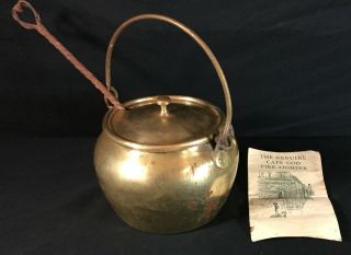 Vtg Brass Cape Cod Fire Lighter Cauldron Wand Pumice Stone