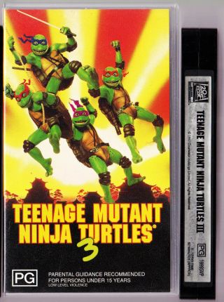 Tmnt Vhs Teenage Mutant Ninja Turtles 3 Movie Video Tape Vintage